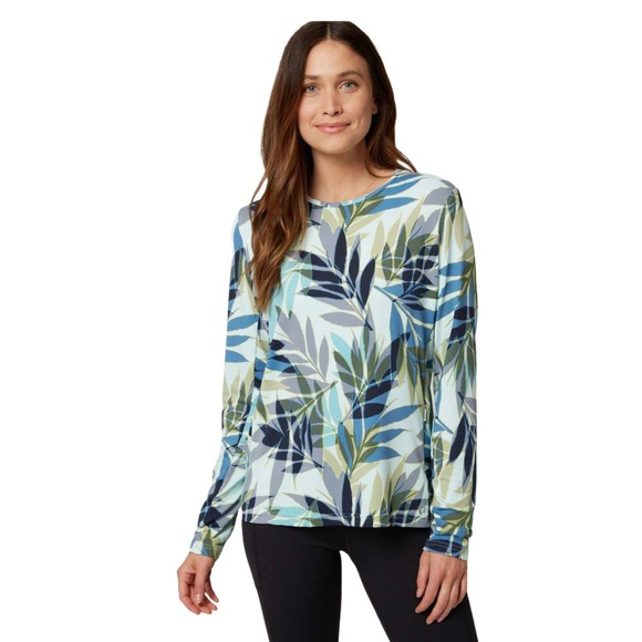 Hang Ten Sun Protection Tee SPF50 Zip Pocket Tropical Print Rash Guard T-shirt - Picture 2 of 10